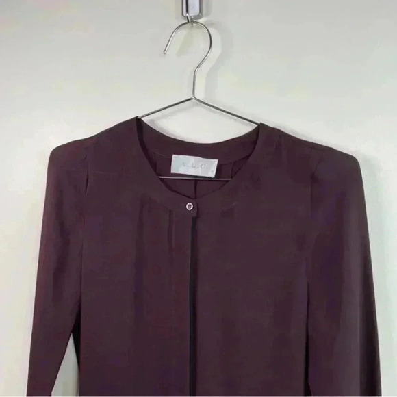 A.L.C. Eggplant Purple Silk Long Sleeve Button Down - Picture 4 of 8